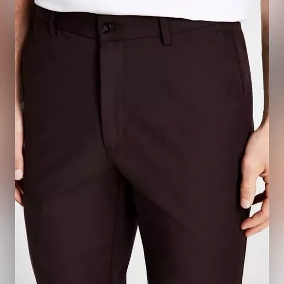 Michael Kors Mens Classic Fit Cotton Stretch Pants Blackberry‎ 36Wx30L E091318 - Picture 3 of 3